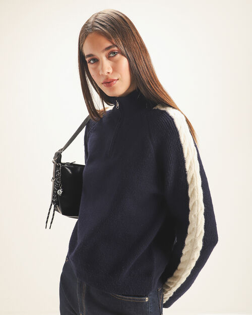 Su&eacute;ter Azul Cuello Alto