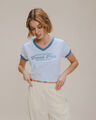 Playera Cropped Estampada,AZUL PASTEL