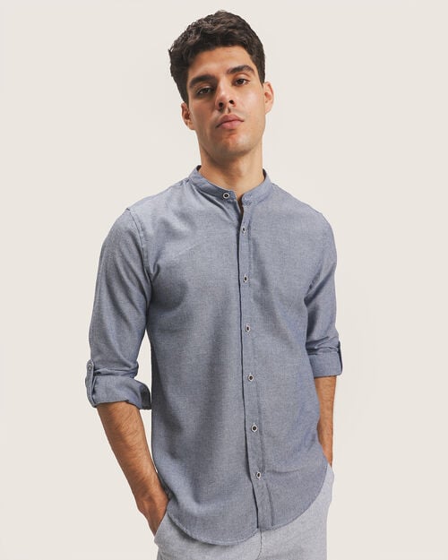 Camisa Manga Larga Azul