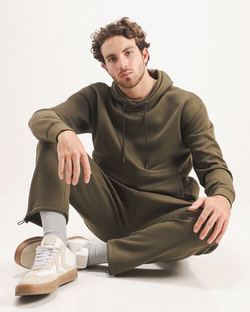 Sudadera Hoodie Relaxed, OLIVO Sudadera Hoodie Relaxed