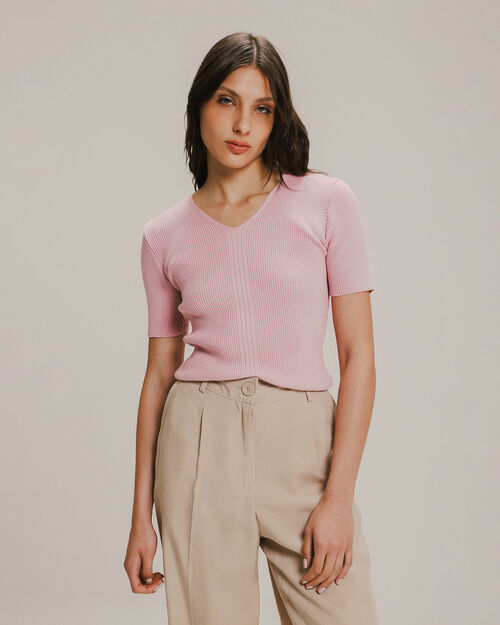 Top Rosa Cuello V