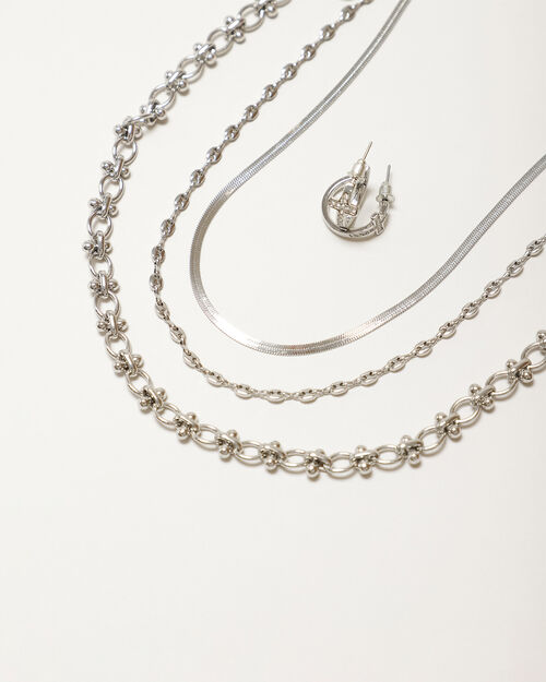 Set Collar Y Aretes Eslabones