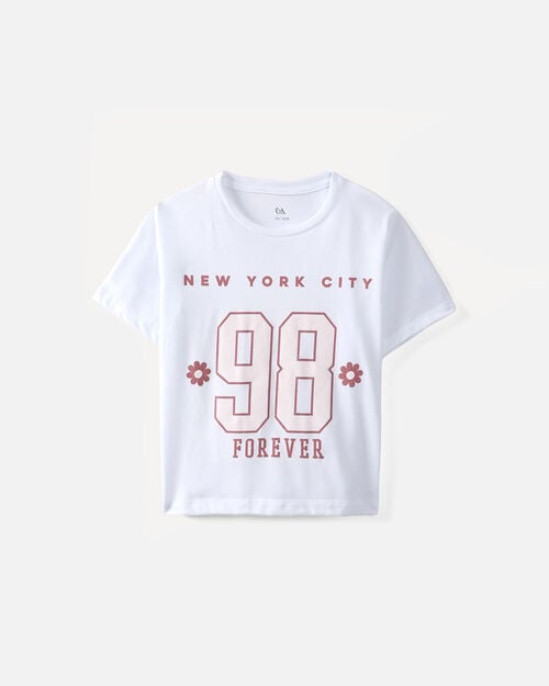Playera Blanca Estampada