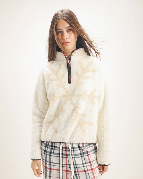 Sudadera Cuello Alto Beige