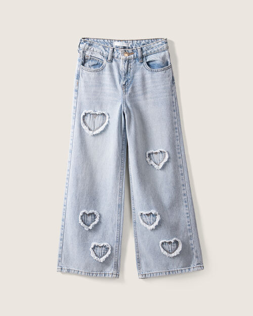 Jeans Wide Leg Corazones