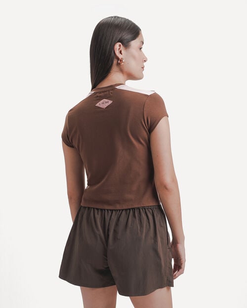 Playera Baby Tee Caf&eacute;