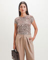 Crop Top Caf&eacute;,MULTICOLOR