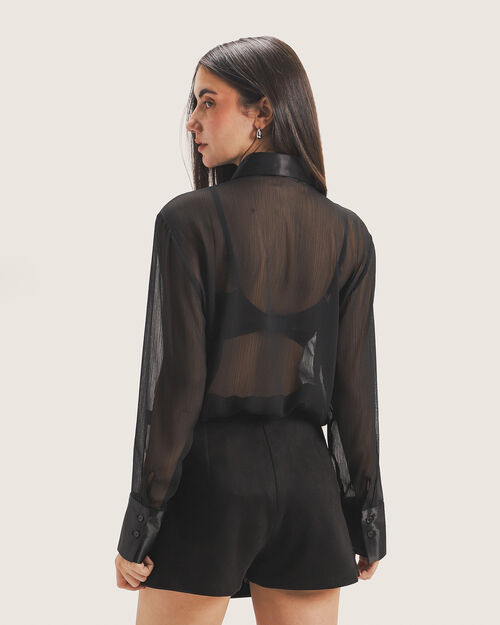 Camisa Negra De Mesh