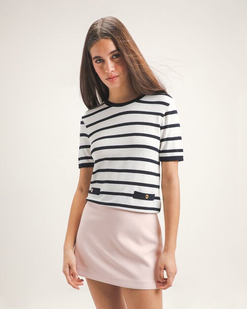 Top Manga Corta Rayas