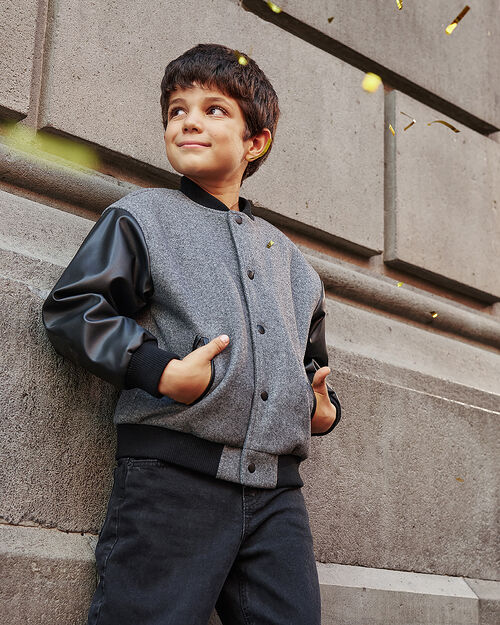 Chamarra Bomber Negra