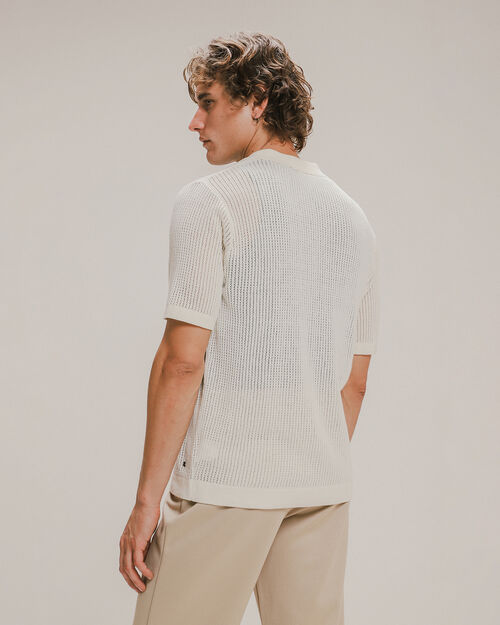 Polo Tejida Blanca