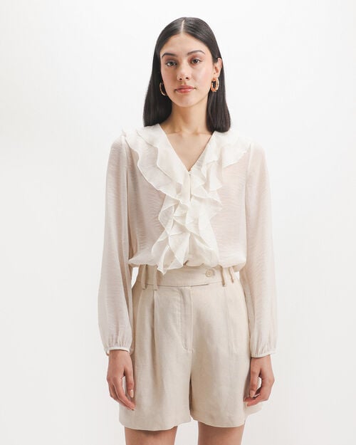 Blusa Blanca Volantes