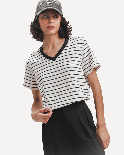 Playera Negra Rayas