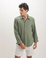 Camisa Manga Larga,VERDE EMPOLVADO