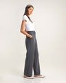 Pantal&oacute;n Wide Leg Satinado,GRIS OBSCURO