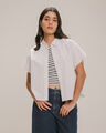 Camisa Fit Boxy Rayas,BLANCO