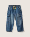 Jeans Cargo Fit Baggy,AZUL ACERO