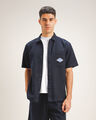 Camisa Fit Relaxed Azul,AZUL MARINO