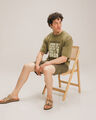 Playera Con Diseño Boxy,OLIVO MEDIO