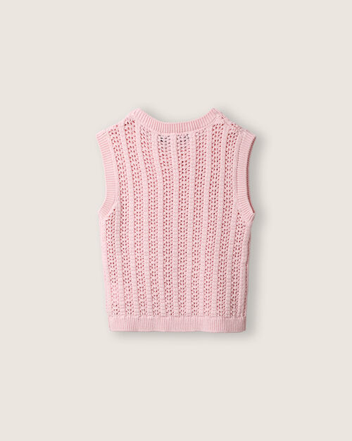 Chaleco Tejido Crochet Rosa