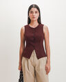 Chaleco Beige Botones,ROJO VINO