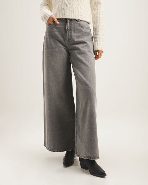 Jeans Gris Wide Leg