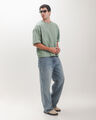 Playera Caf&eacute; Boxy,VERDE EMPOLVADO