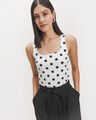 Top Estampado Lunares,BLANCO P1