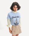 Playera Regular Amarilla,AZUL CIELO