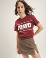 Playera Azul Estampada,ROJO VINO