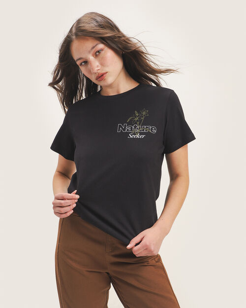 Playera Negra Estampada
