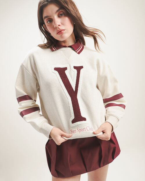 Sudadera Beige Estampada