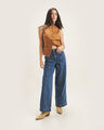 Jeans Wide Leg Azul,AZUL ACERO