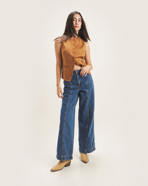 Jeans Wide Leg Azul