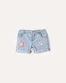 Short Flores Crochet,AZUL CIELO