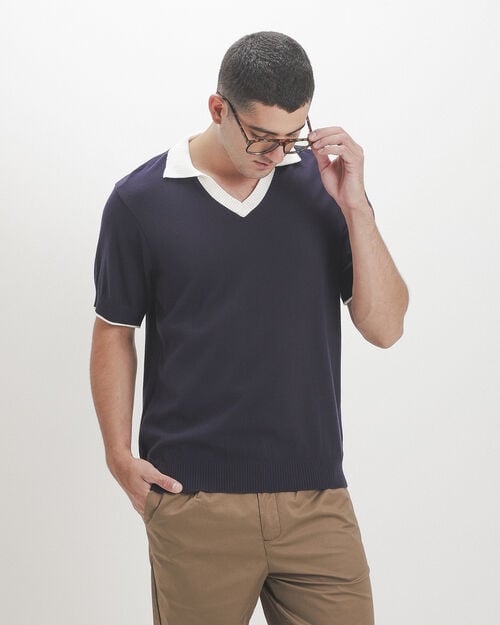 Polo Tejida Azul