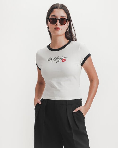 Playera Blanca Ringer