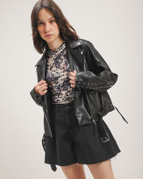 Chamarra Biker Lazos
