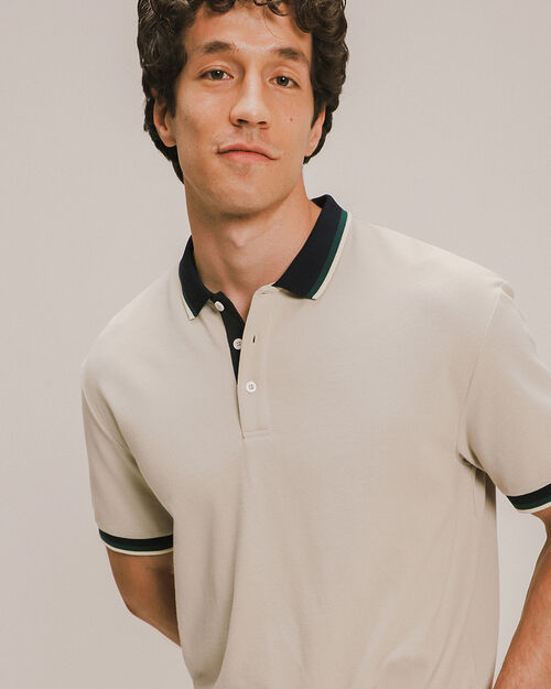 Polo Fit Regular Beige