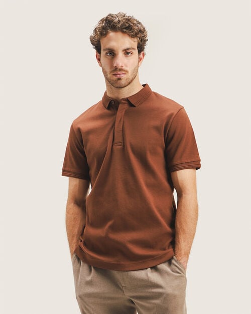 Polo Beige Manga Corta