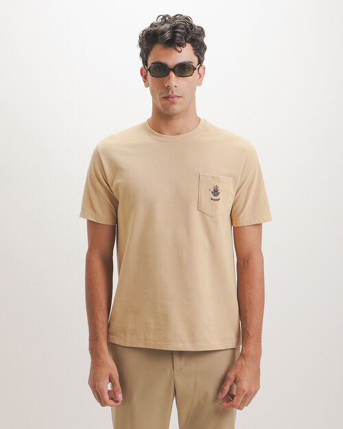 Playera Beige Bolsillo