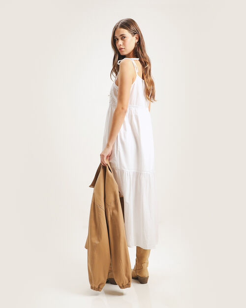 Vestido Midi Lazos Beige