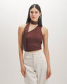 Top Halter Mesh,CAFE