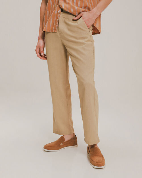 Pantalón Fit Carrot Beige