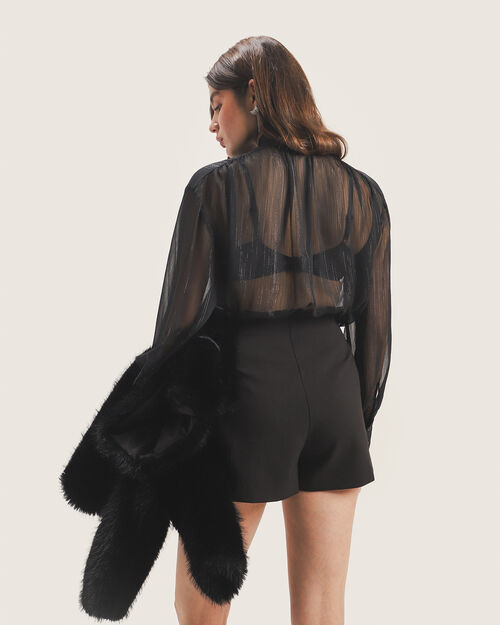 Blusa Negra Con Moño
