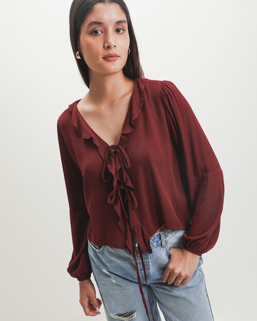 Blusa Roja Volantes