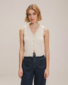 Chaleco Cuello Polo Azul,CREMA