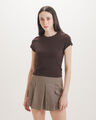 Playera Cropped Caf&eacute;,CAFE OBSCURO