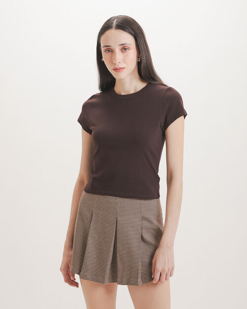 Playera Cropped Caf&eacute;
