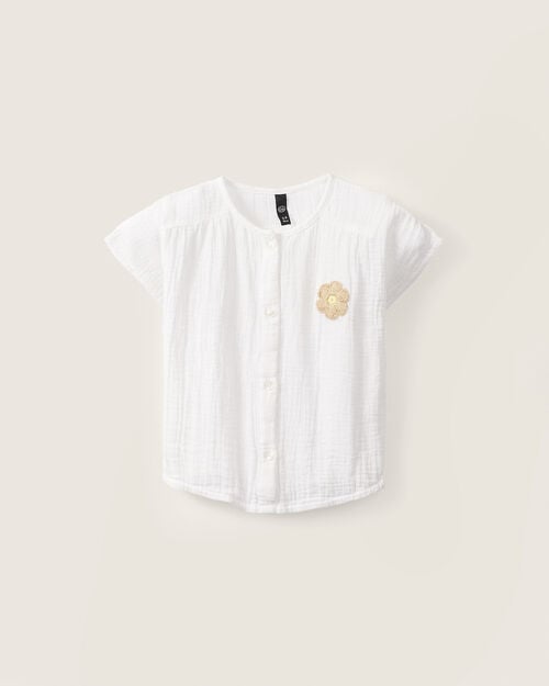 Blusa Textura Con Flor